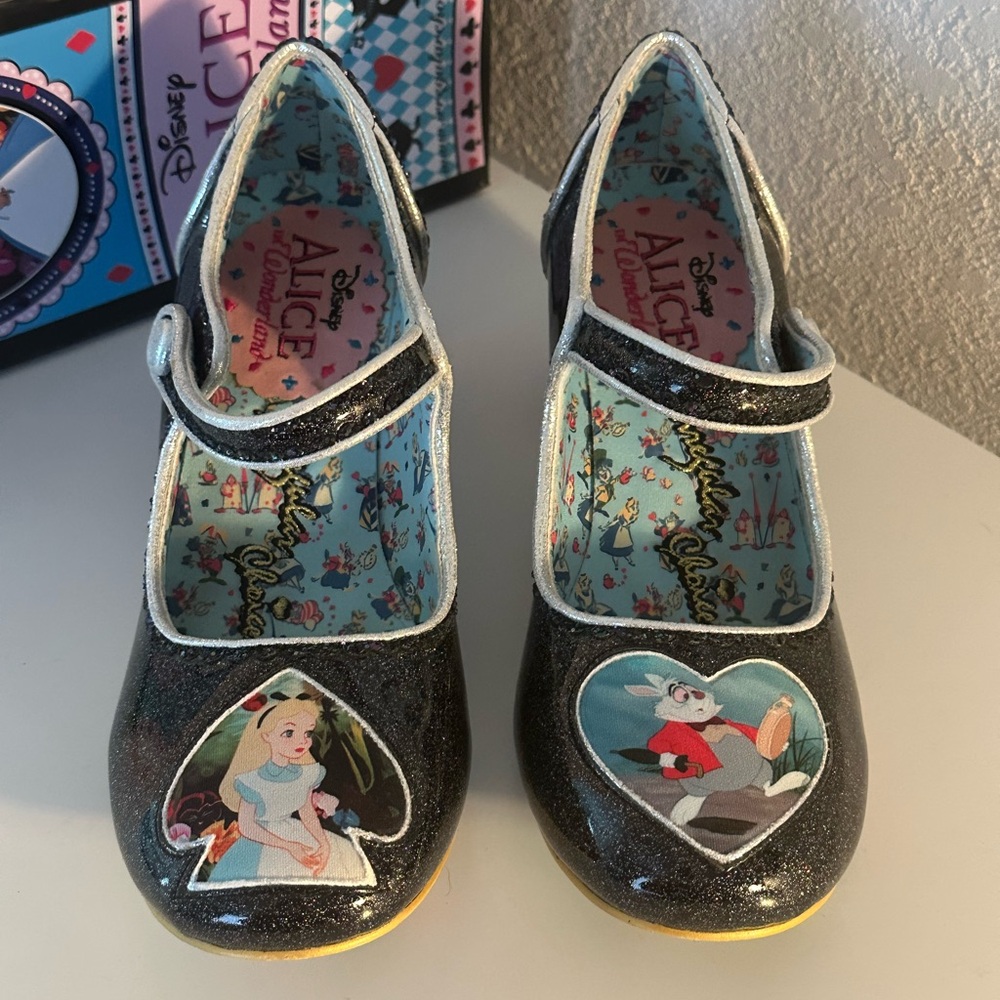 Irregular Choice Alice in Wonderland Disney Tick Tock Mary Jane heels UK 40